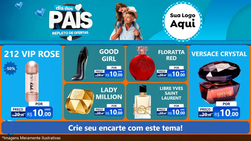 Modelo de TV para TV Horizontal com o tema Dia Dos Pais Repleto de Ofertas para Perfumes