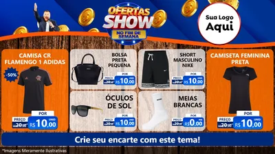 Modelo de TV para TV Horizontal com o tema Ofertas Show No Fim De Semana para Roupas e acessórios