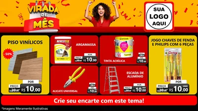 Modelo de TV para TV Horizontal com o tema Virada de Mês para Material para Construção