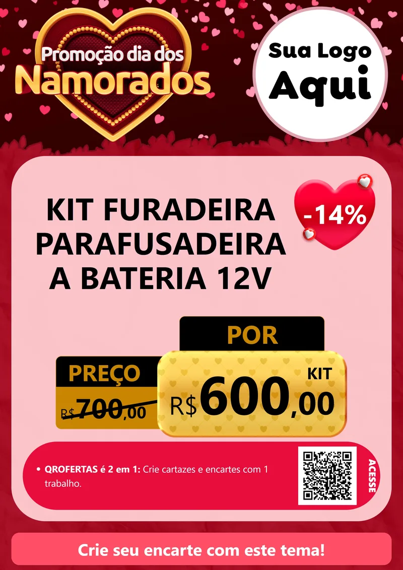 Modelo de Cartaz para Cartaz A4 Vertical com o tema Promoção Dia Dos Namorados para Maquinas e Ferramentas
