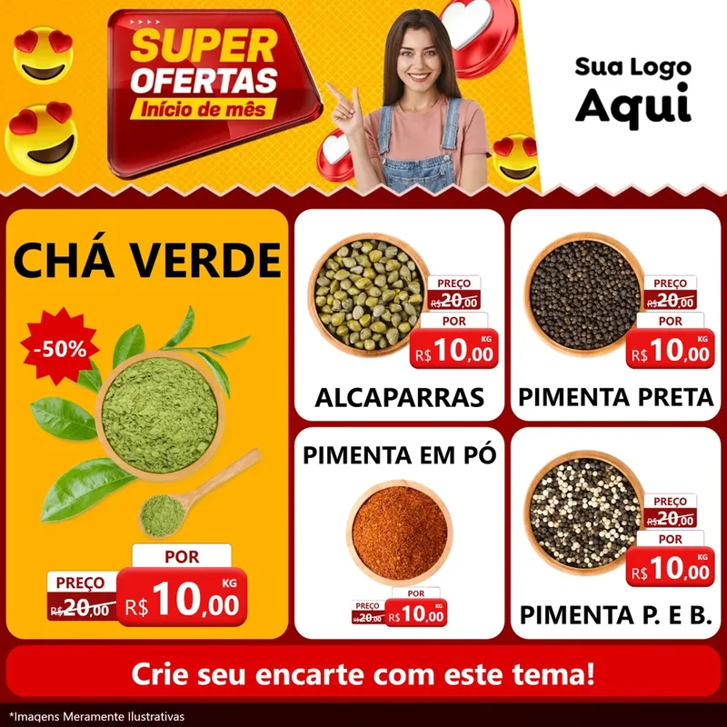 Modelo de Rede Social para Feed Facebook com o tema Super Ofertas Inicio De mês para Produtos Naturais