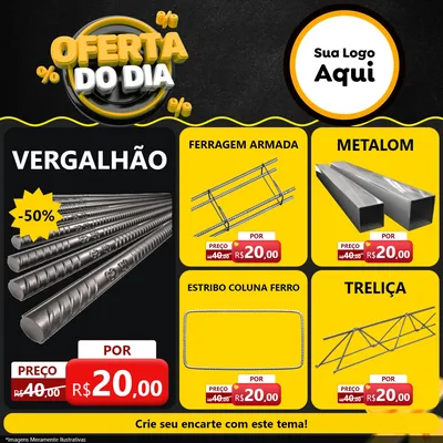 Modelo de Rede Social para Feed Facebook com o tema Oferta Do Dia para Ferragens