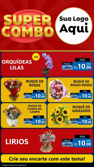 Modelo de TV para TV Vertical com o tema Super Combo para Floricultura e jardim