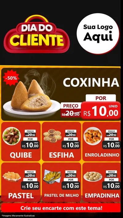 Modelo de Rede Social para Stories com o tema Dia do Cliente para Salgadaria