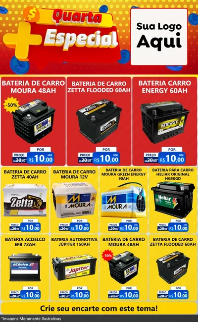 Modelo de Encarte para Encarte Grande com o tema Quarta Mais Especial para Baterias Elétricas