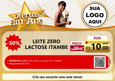 Modelo de Cartaz para Cartaz A4 Horizontal com o tema Ofertas Fim de Ano para Frios e Laticínios