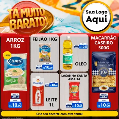 Modelo de Rede Social para Feed Facebook com o tema Está Muito Barato para Supermercado