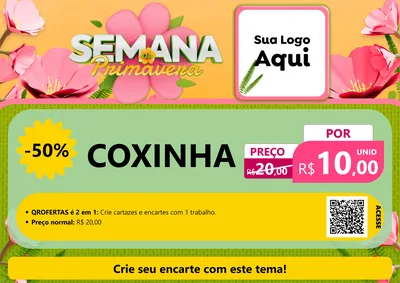 Modelo de Cartaz para Cartaz A4 Horizontal com o tema Semana da Primavera para Salgadaria