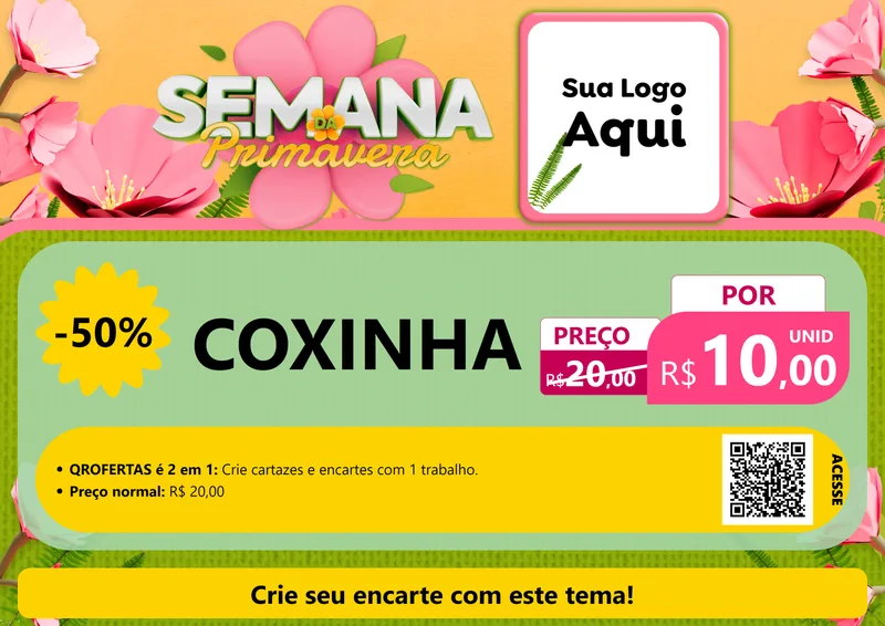 Modelo de Cartaz para Cartaz A4 Horizontal com o tema Semana da Primavera para Salgadaria