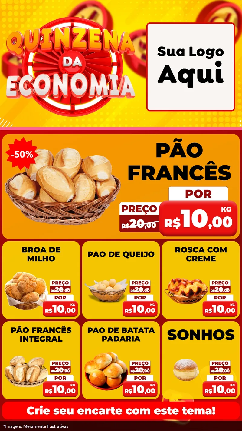 Modelo de Rede Social para Stories com o tema Quinzena Da Economia para Padaria