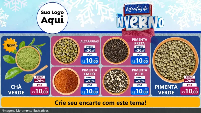 Modelo de TV para TV Horizontal com o tema Ofertas de Inverno para Produtos Naturais