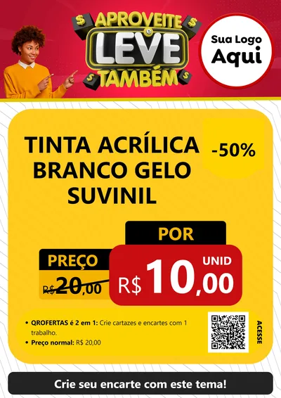 Modelo de Cartaz para Cartaz A4 Vertical com o tema Aproveite e Leve Também para Tintas e Ferramentas