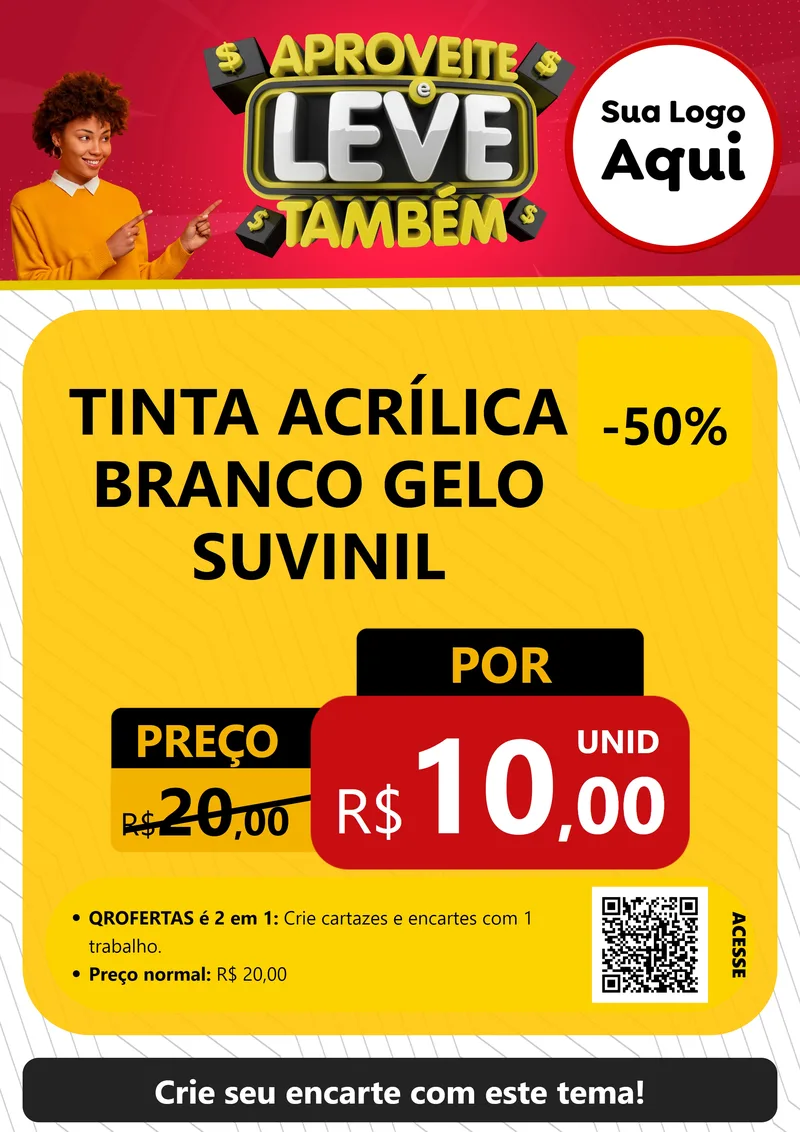 Modelo de Cartaz para Cartaz A4 Vertical com o tema Aproveite e Leve Também para Tintas e Ferramentas