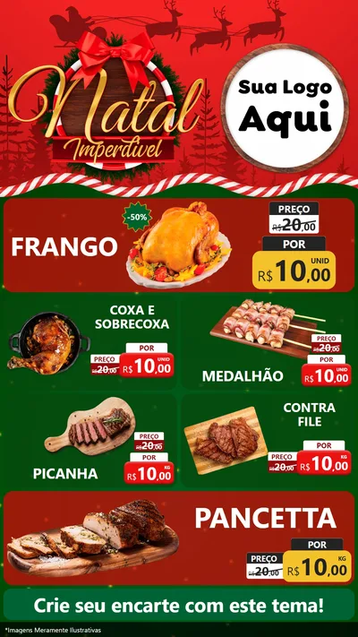 Modelo de TV para TV Vertical com o tema Natal Imperdível para Assados
