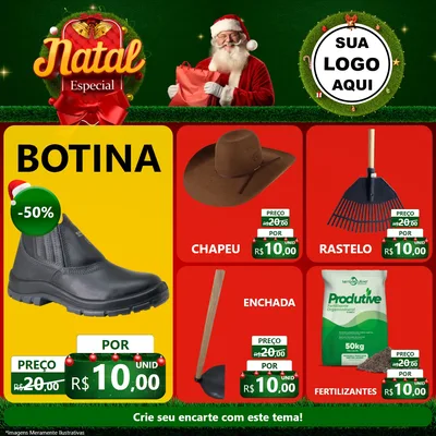 Modelo de Rede Social para Feed Facebook com o tema Natal Especial para Agropecuária