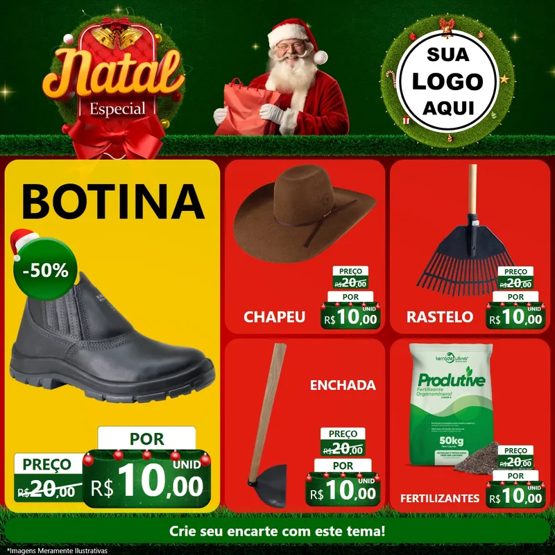 Modelo de Rede Social para Feed Facebook com o tema Natal Especial para Agropecuária