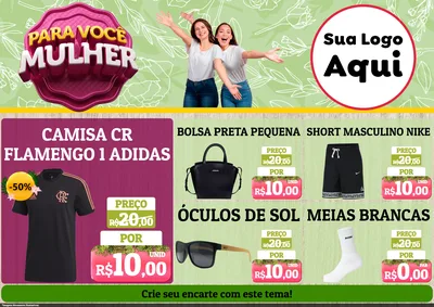 Modelo de Encarte para Encarte A4 Horizontal com o tema Para Você Mulher para Roupas e acessórios