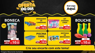 Modelo de TV para TV Horizontal com o tema Oferta Do Dia para Brinquedos