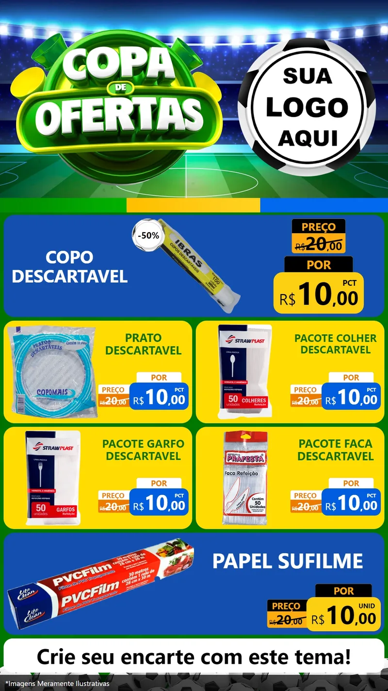 Modelo de TV para TV Vertical com o tema Copa de Ofertas para Embalagens
