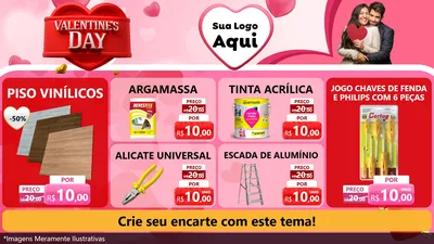 Modelo de TV para TV Horizontal com o tema Valentine's Day para Material para Construção