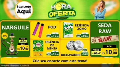 Modelo de TV para TV Horizontal com o tema Hora da Oferta para Tabacaria