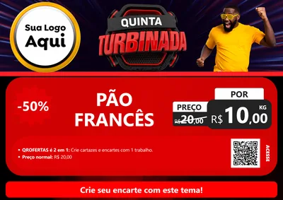 Modelo de Cartaz para Cartaz A4 Horizontal com o tema Quinta Turbinada para Padaria