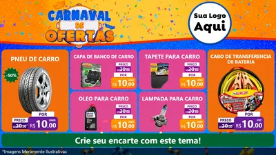 Modelo de TV para TV Horizontal com o tema Carnaval de Ofertas para Auto peças