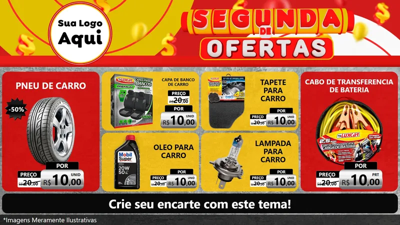 Modelo de TV para TV Horizontal com o tema Segunda de Ofertas para Auto peças