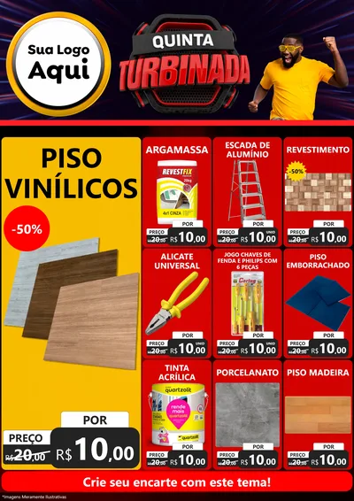 Modelo de Encarte para Encarte A4 Vertical com o tema Quinta Turbinada para Material para Construção