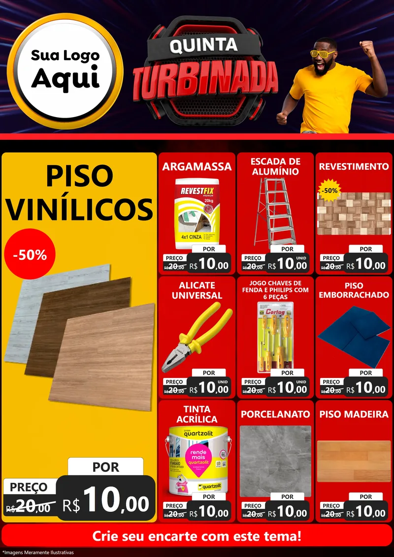 Modelo de Encarte para Encarte A4 Vertical com o tema Quinta Turbinada para Material para Construção