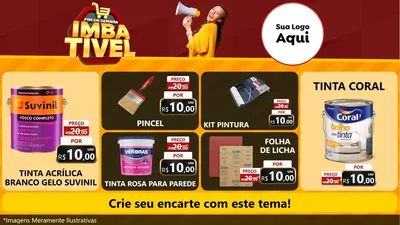 Modelo de TV para TV Horizontal com o tema Fim de Semana Imbatível para Tintas e Ferramentas