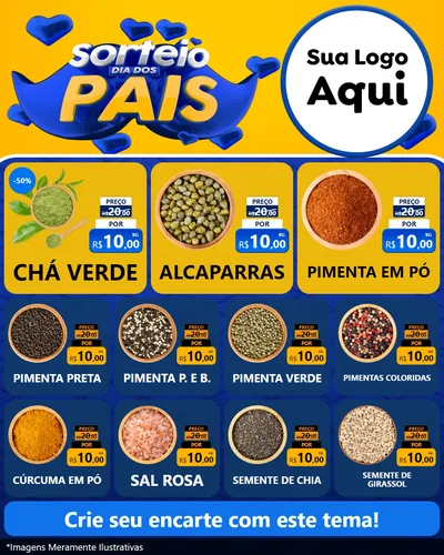 Modelo de Rede Social para Feed Instagram com o tema Sorteio Dia dos Pais para Produtos Naturais