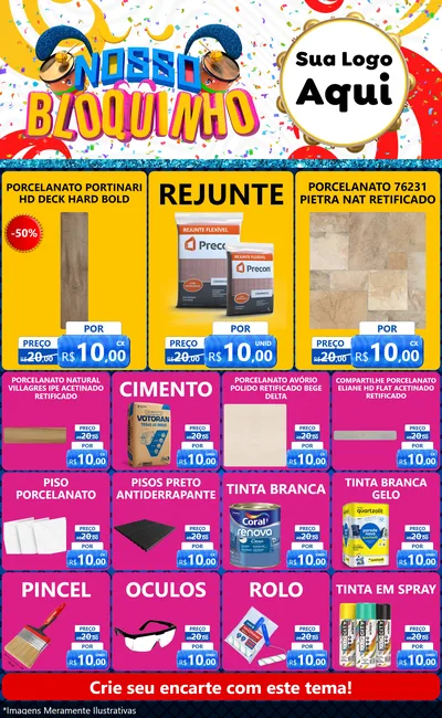 Modelo de Encarte para Encarte Grande com o tema Nosso Bloquinho para Pisos e revestimentos