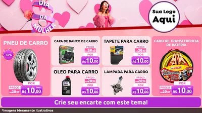 Modelo de TV para TV Horizontal com o tema Dia da Mulher para Auto peças