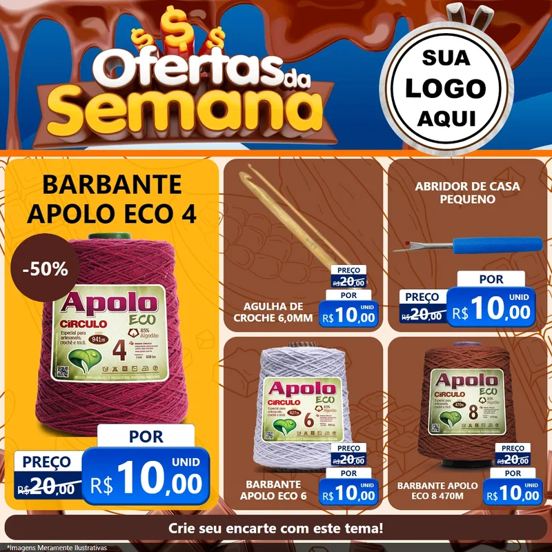Modelo de Rede Social para Feed Facebook com o tema Ofertas da Semana - Páscoa para Armarinho e Aviamentos