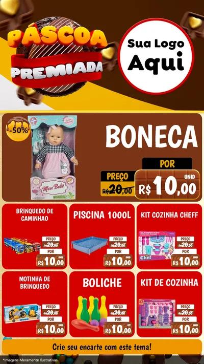Modelo de Rede Social para Stories com o tema Páscoa Premiada para Brinquedos