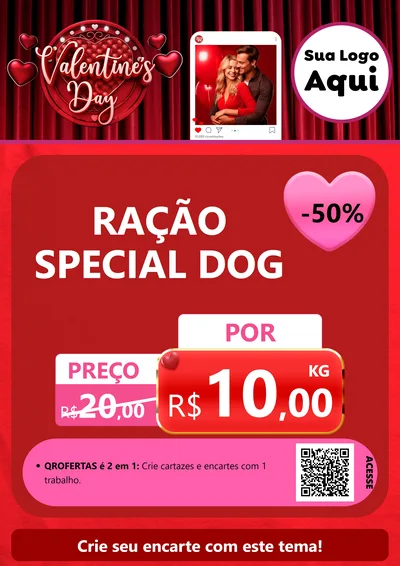 Modelo de Cartaz para Cartaz A4 Vertical com o tema Valentine's Day para Pet Shop
