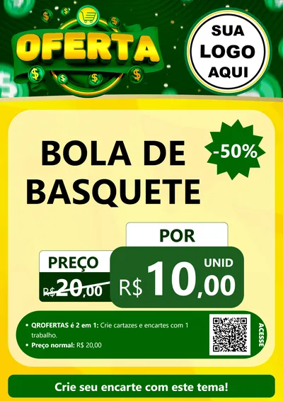 Modelo de Cartaz para Cartaz A4 Vertical com o tema Oferta para Artigos Esportivos