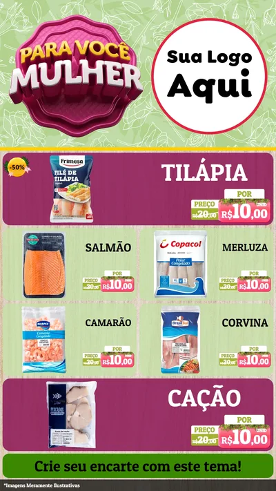 Modelo de TV para TV Vertical com o tema Para Você Mulher para Peixaria