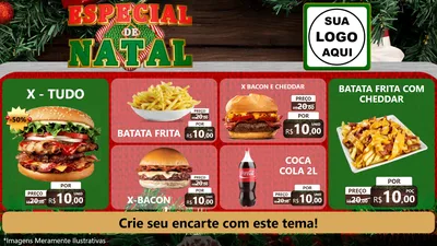 Modelo de TV para TV Horizontal com o tema Especial de Natal para Hamburgueria