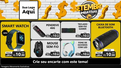 Modelo de TV para TV Horizontal com o tema Setembro Imbatível para Informática