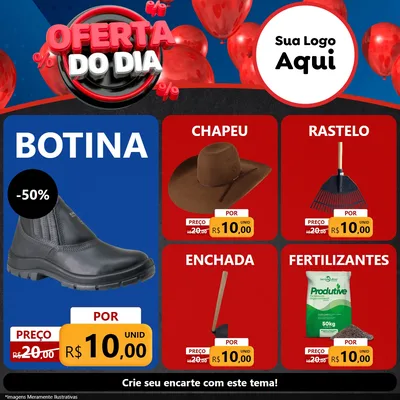 Modelo de Rede Social para Feed Facebook com o tema Oferta do Dia para Agropecuária