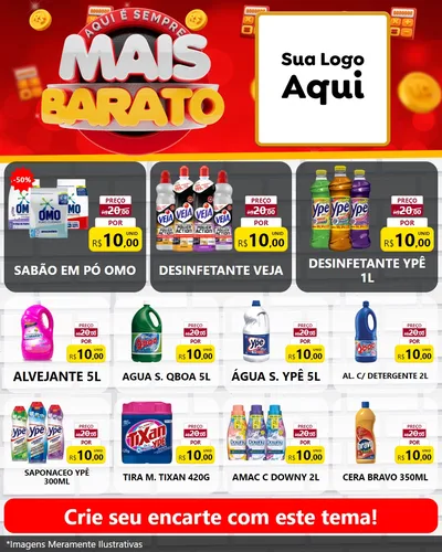 Modelo de Rede Social para Feed Instagram com o tema Mais Barato para Produtos de Limpeza