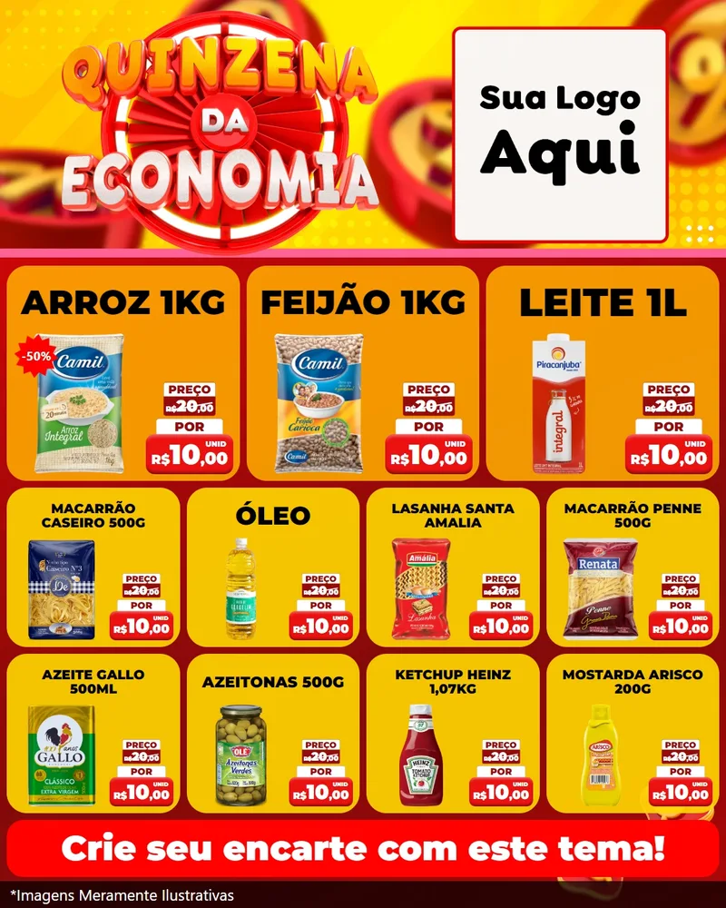Modelo de Rede Social para Feed Instagram com o tema Quinzena Da Economia para Supermercado
