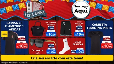 Modelo de TV para TV Horizontal com o tema Festa Junina para Roupas e acessórios