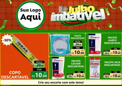 Modelo de Encarte para Encarte A4 Horizontal com o tema Julho Imbatível para Embalagens