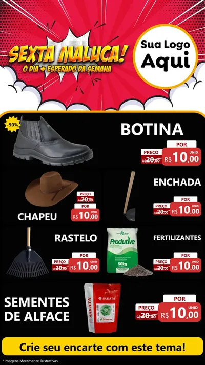 Modelo de TV para TV Vertical com o tema Sexta Maluca! para Agropecuária