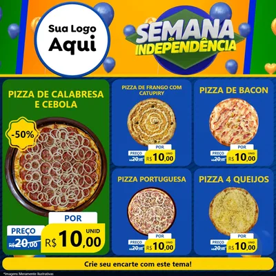 Modelo de Rede Social para Feed Facebook com o tema Semana da Independência para Pizzaria