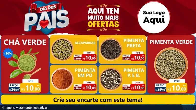 Modelo de TV para TV Horizontal com o tema Dia dos Pais para Produtos Naturais