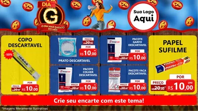 Modelo de TV para TV Horizontal com o tema Dia G - O Dia Mais Barato Do Mês para Embalagens